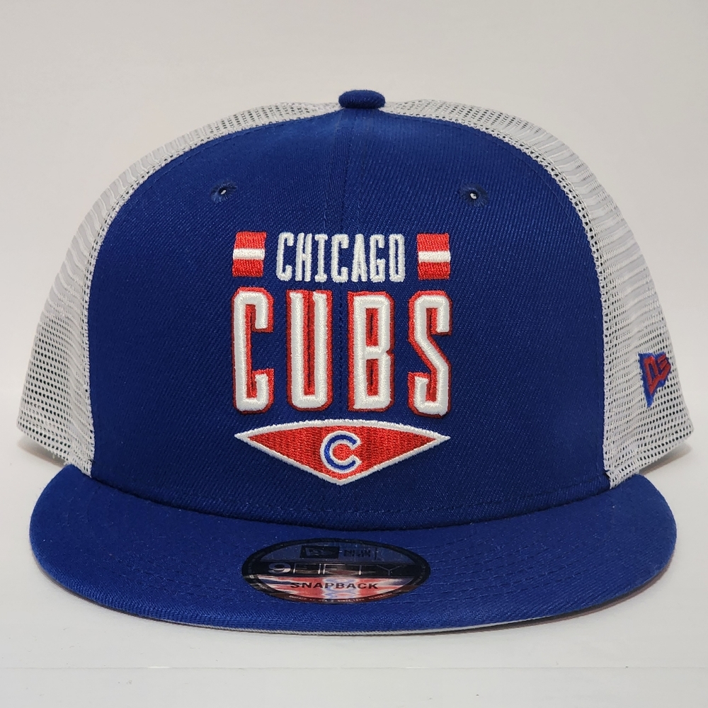 New Era Chicago Cubs 9FIFTY Snapback Trucker MLB Hat Cap Blue / White Adjustable